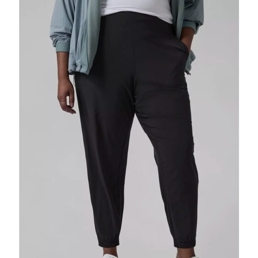 Athleta Brooklyn Jogger Pants NWT Black‎ Size 26 Plus Size Comfort Travel $98
